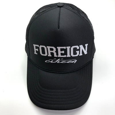 Foreign Citizen Otto Trucker Hat Black Mens OSFM Snapback Foam Panel Mesh