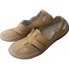 Clarks Collection Womens Brown Leather Slip On Comfort Flats US size 8