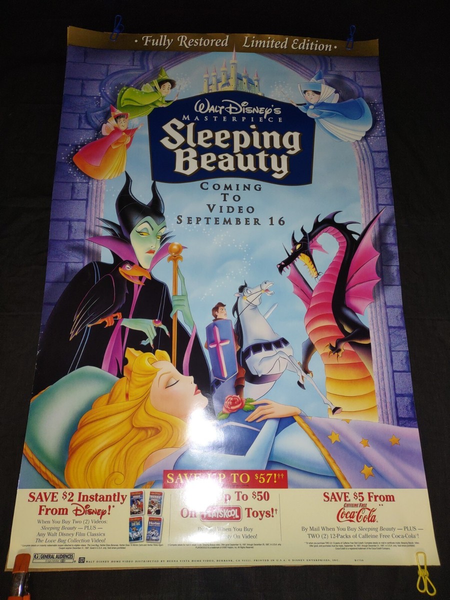 Vintage Original Walt Disney Sleeping Beauty Movie Poster 40