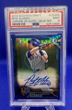 2016 Bowman Chrome Pete Alonso AUTO Blue Refractor /150 PSA 9 RC Rookie Mets