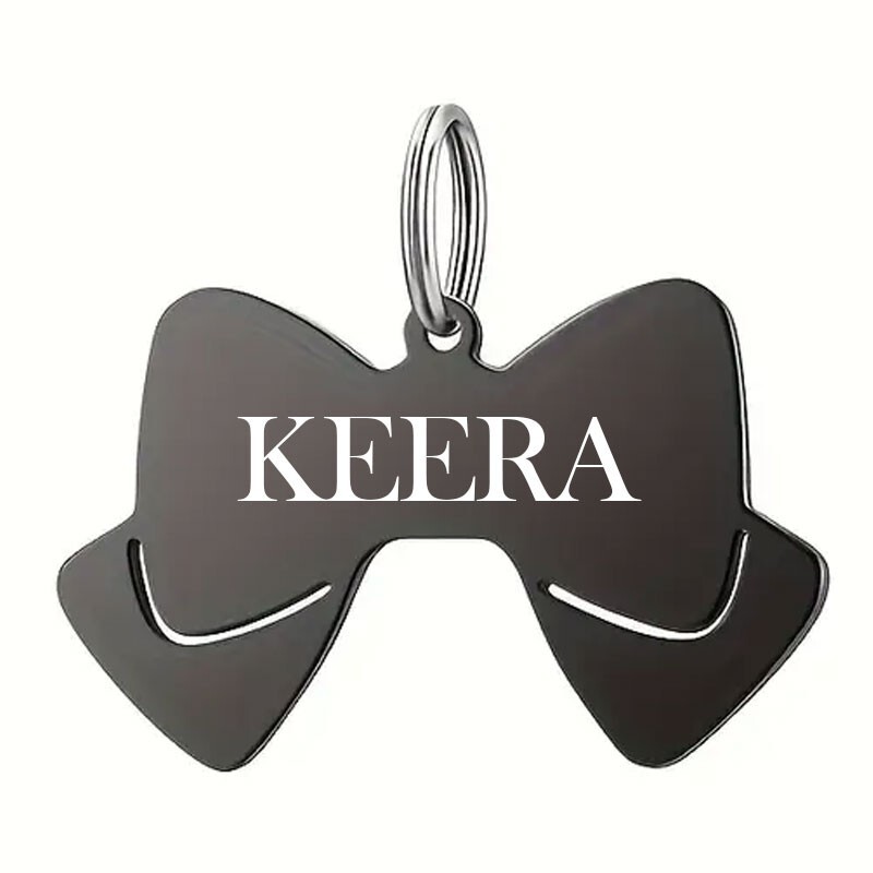Custom Bow Tie Dog Tag Stainless Steel Pet ID | Engraved USA
