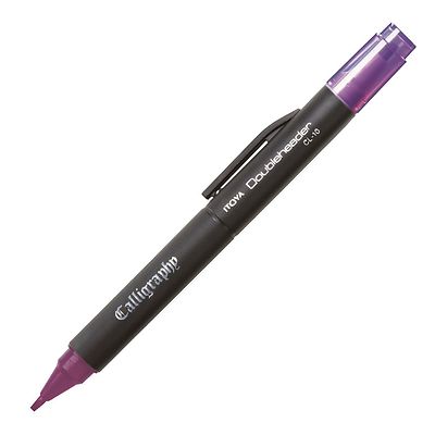 CL10PU Itoya Doubleheader Calligraphy Marker, 1.5mm/3.0mm Chisel Purple, 1 Each