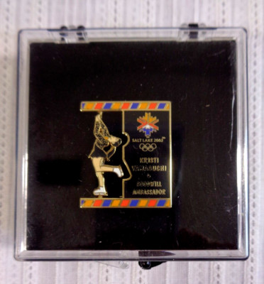 Kristi Yamaguchi 2002 Salt Lake Olympics Pin Goodwill Ambassador Excellent!