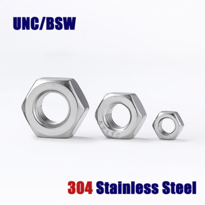   A2-70 Stainless Hex Nuts | AISI 304 | UNC/UNF & BSF Sizes  1/4in-1in 