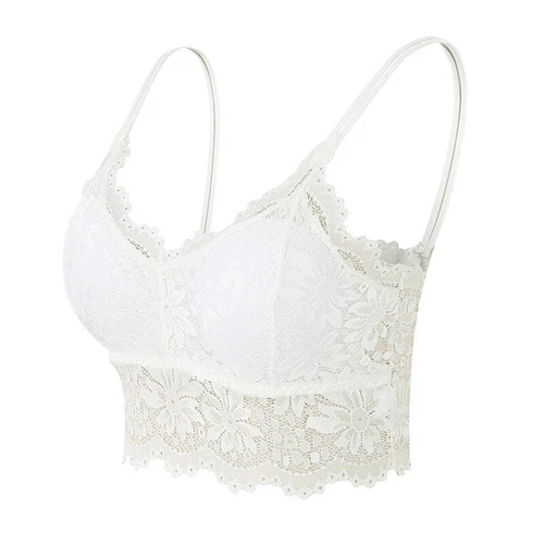 Mujeres Push-Up Correa Encaje Sujetador Top Dama Bralette Ropa Interior Lencería Top Corto Chaleco - Imagen 15 de 28
