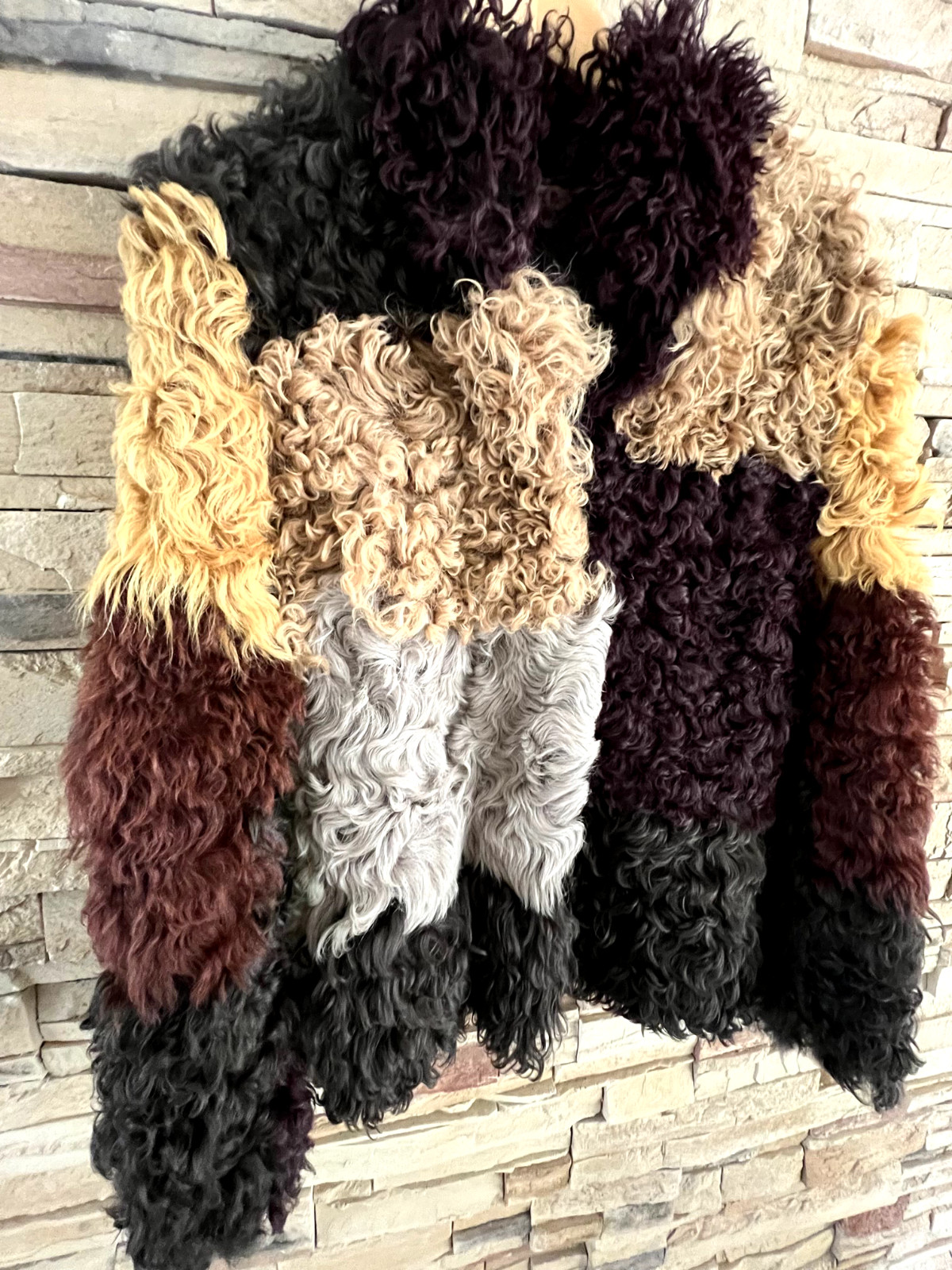 Marni Patchwork Shearling Jacket Size 42 - image 4