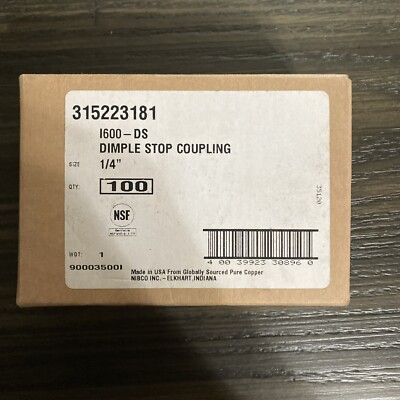 1/4 1600-DS NIBCO DIMPLE STOP COUPLING QTY 125