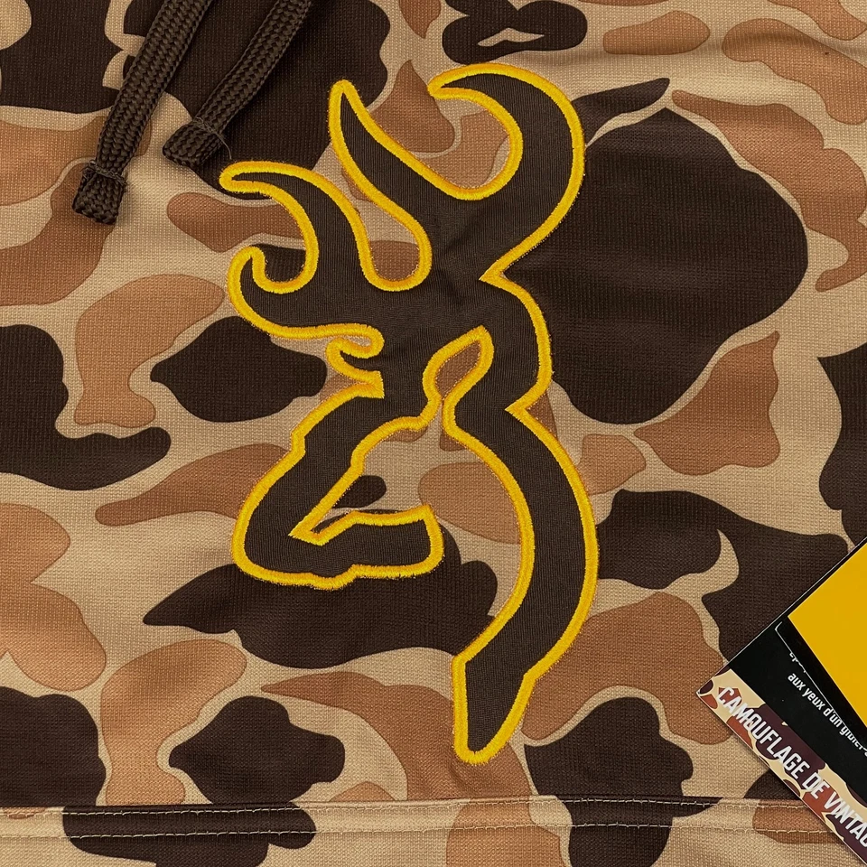 NWT BROWNING Tech Hooded Sweatshirt Hoodie Vintage Tan Men's Size Small - Image 4 of 4