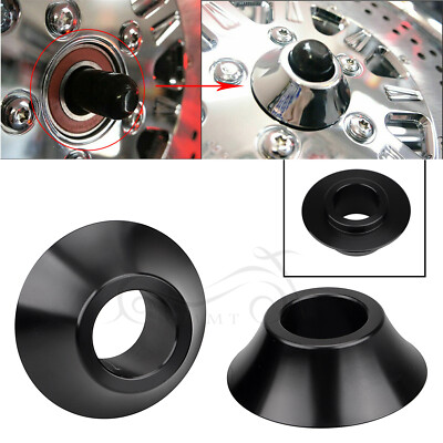 Black Front 25mm Tapered Axle Wheel Spacers For Harley Road Glide