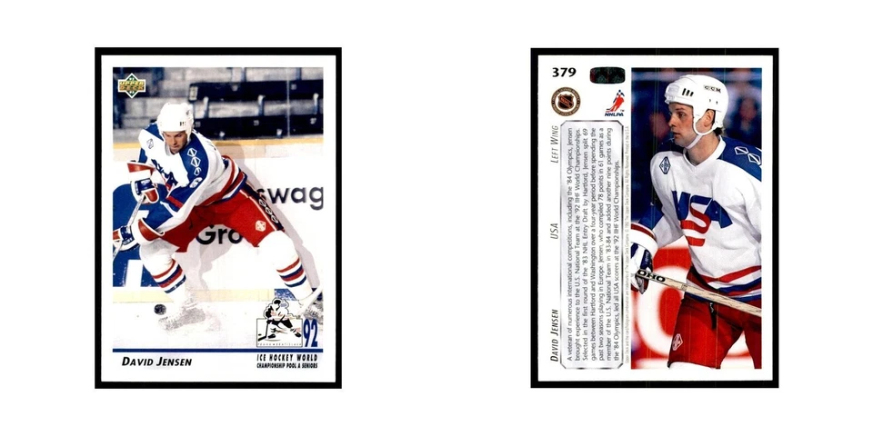 1992 Upper Deck David Jensen Hockey Cards #379 - Image 3 of 3
