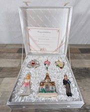 Old World Christmas Wedding Glass Ornament Set Bride Groom Church Blonde