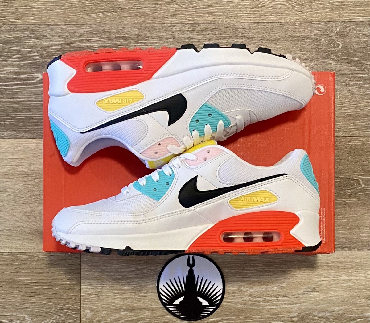 Nike Air Max 90 'Spring Multi-Color' White Black FZ3622-100 Nike Air Max 90 'Spring Multi-Color' White Black FZ3622-100