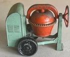 1948 EARLY LESNEY MATCHBOX LARGE RARE PALE GREEN CEMENT MIXER W/ORANGE BARREL
