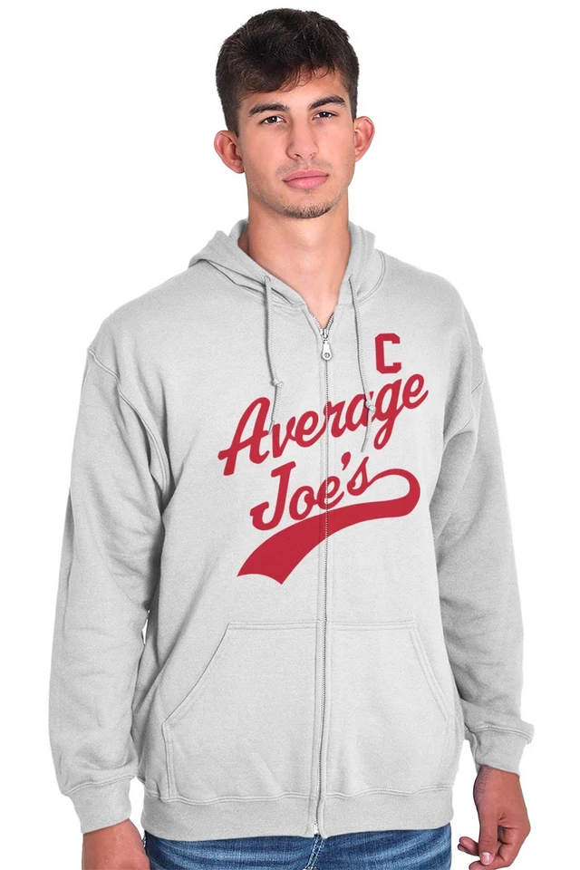 Divertida Sudadera con Capucha y Cremallera Joe Promedio Humor Atleta de Béisbol Hombres Mujeres Foto 3 de 4