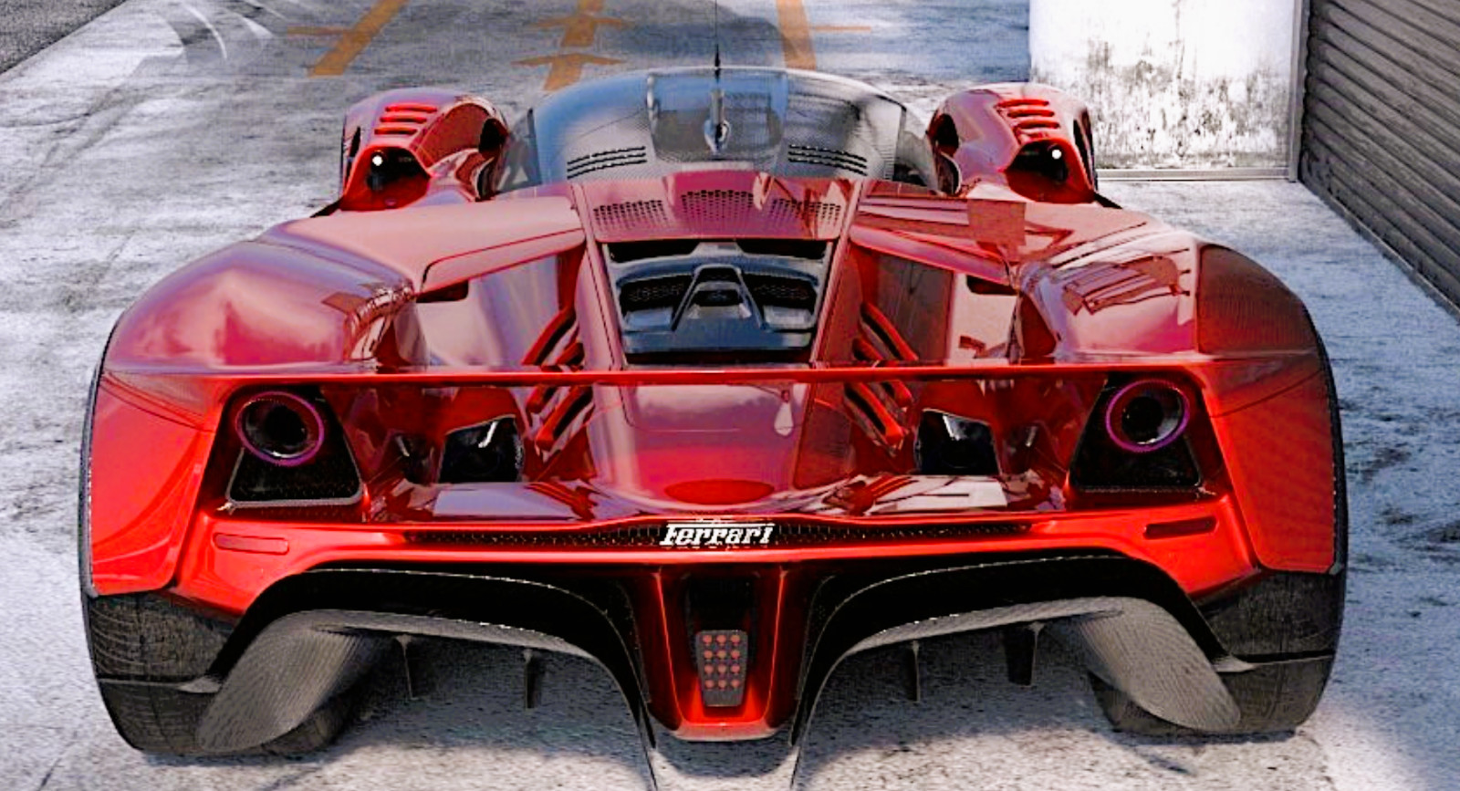 FERRARI Race Car Racing Hypercar Concept Red Custom Built LARGE 1:12SCALE MODEL