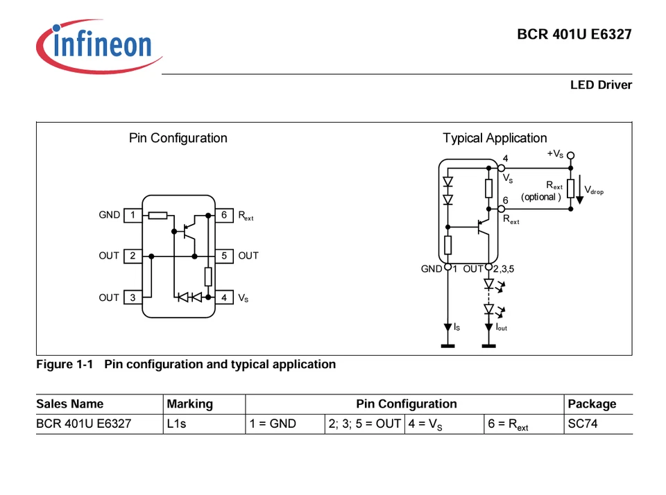 Chip controlador LED 3000 piezas Infineon BCR401UE6327 Foto 4 de 4