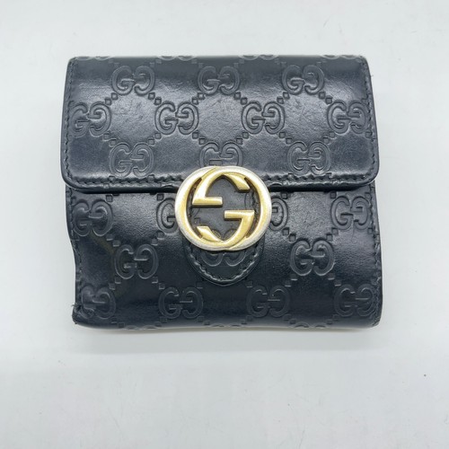 Auth Gucci Guccissima Leather Black Bi-Fold Wallet/ Key Case Set W/Box NS041099 - Picture 14 of 23