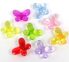 50 Mixed Colorful translucent Butterfly Acrylic Beads spacer 17x13mm