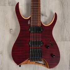 Mayones Hydra Elite 7 Headless 7-string Guitar Snakewood Trans Dirty-red Satine