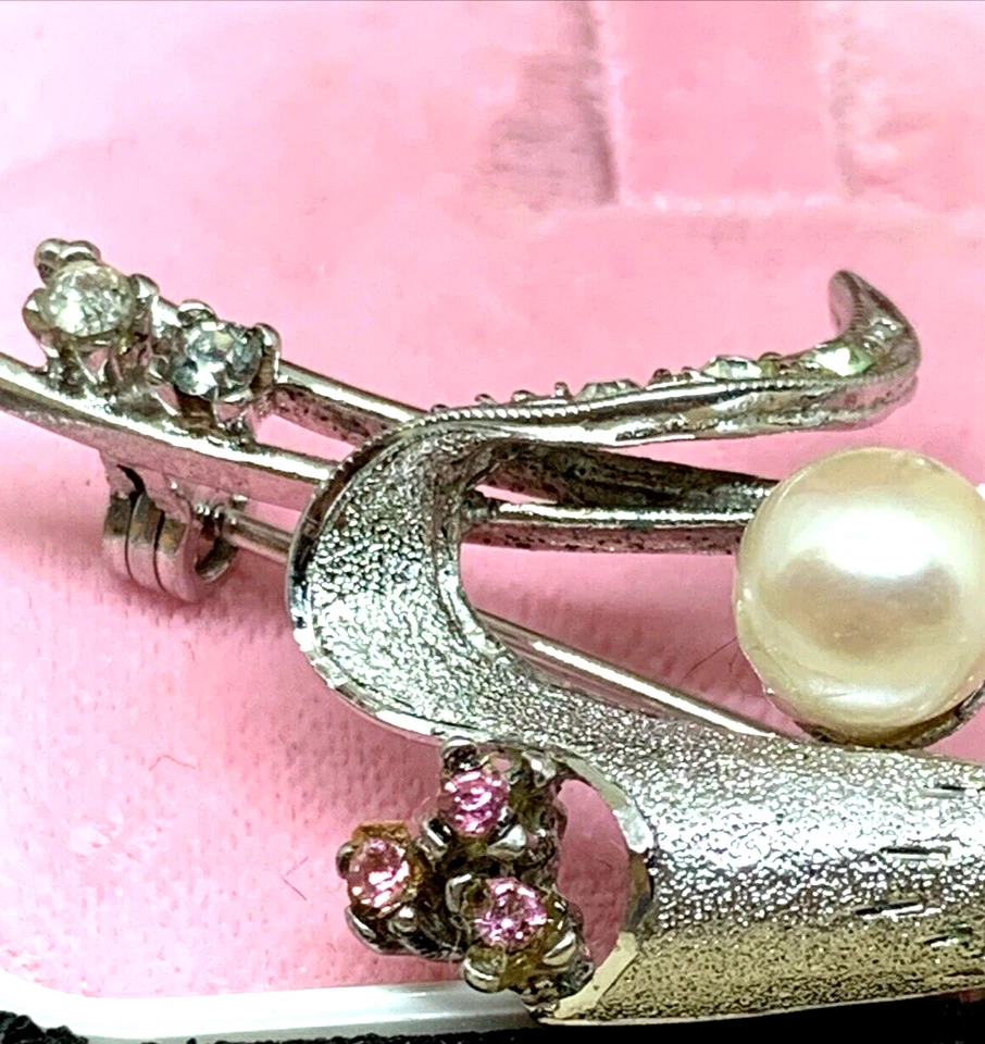 SPILLA MENEGATTI CON PERLA COLTIVATA STRASS ARGENTO 800 SATINATO E LUCIDO 60/ 70 - Immagine 4 di 4