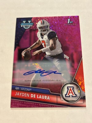 2023 BOWMAN CHROME U JAYDEN DE LAURA 144/150 FUCHSIA MINI DIAMOND AUTO SP M1