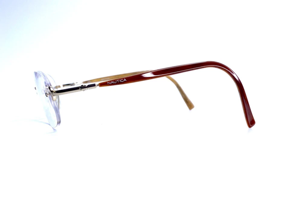 Gafas de Colección Nautica Plateadas Marrón Sin Montura Marco Ovalado N7074 710 50 19 140 Foto 3 de 4