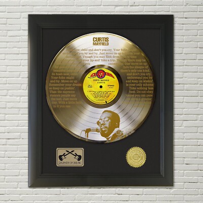 Curtis Mayfield - Move On Up Legends of Music Etched LP Framed Display M4
