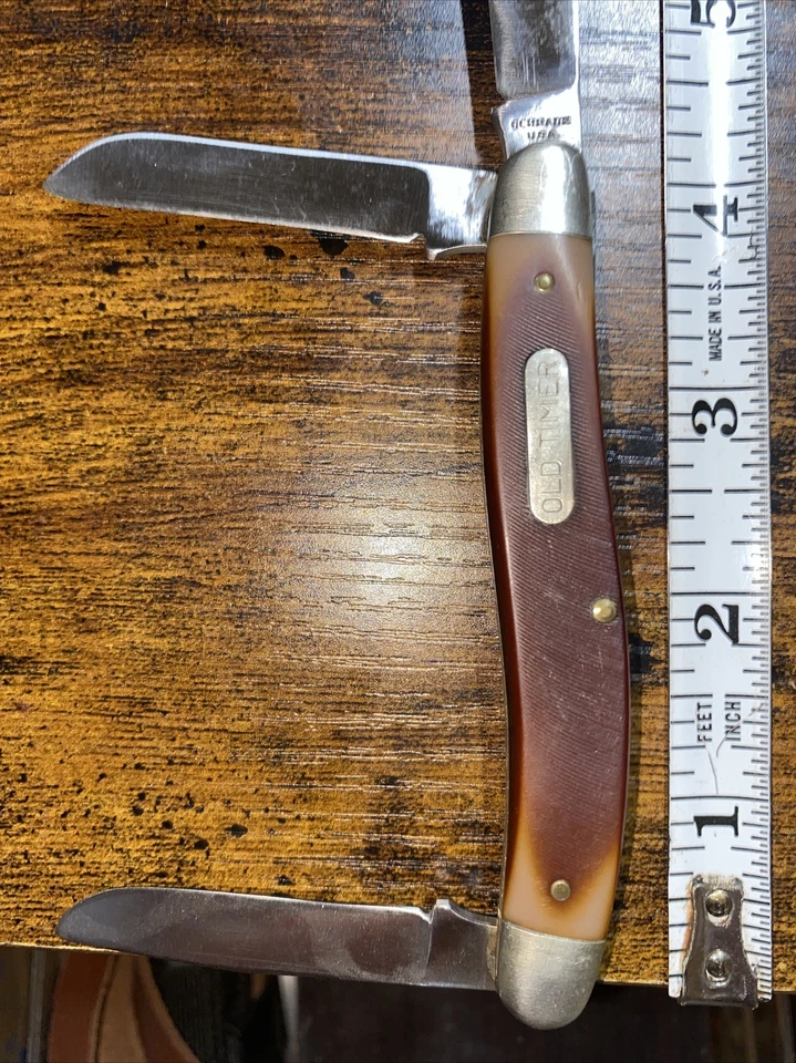 Cuchillo de ganadero Schrade Old Timer 81 OT Delrin asas de corte de sierra-3 hojas Foto 3 de 4