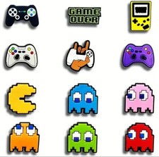 Gaming Pac Man Theme Shoe Charms 12 Pc T161
