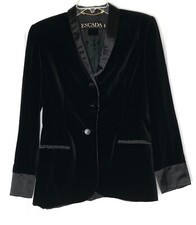 ESCADA Margaretha Ley Black Velvet Satin Trim...