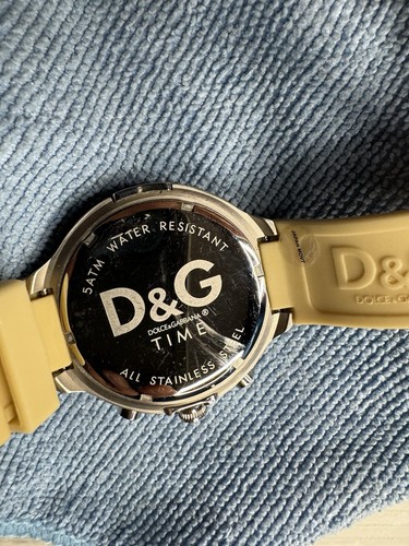 D&G Dolce & Gabbana Juan Chr DW0417 Blue Bezel Silver Dial Silicone Strap WATCH - Picture 10 of 18
