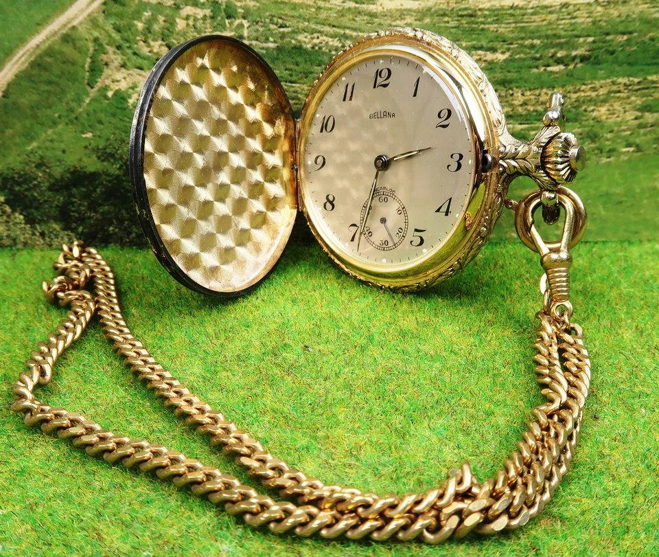 Bellana Taschenuhr 150 Jahre Deutsche Eisenbahnen 1835-1985 Incabloc Savonnette