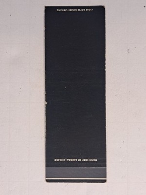Ricky's Restaurant Chicago 1960s Vintage Black Gold Text Matchbook