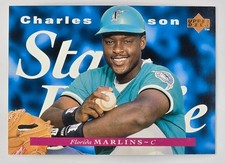 1995 Upper Deck Charles Johnson Star Rookie Card Florida Marlins #220. rookie card picture