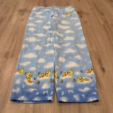 Vintage 2003 Jenny Girl Tweety Bird Pajama Pants Womens M Blue Y2K No Drawstring