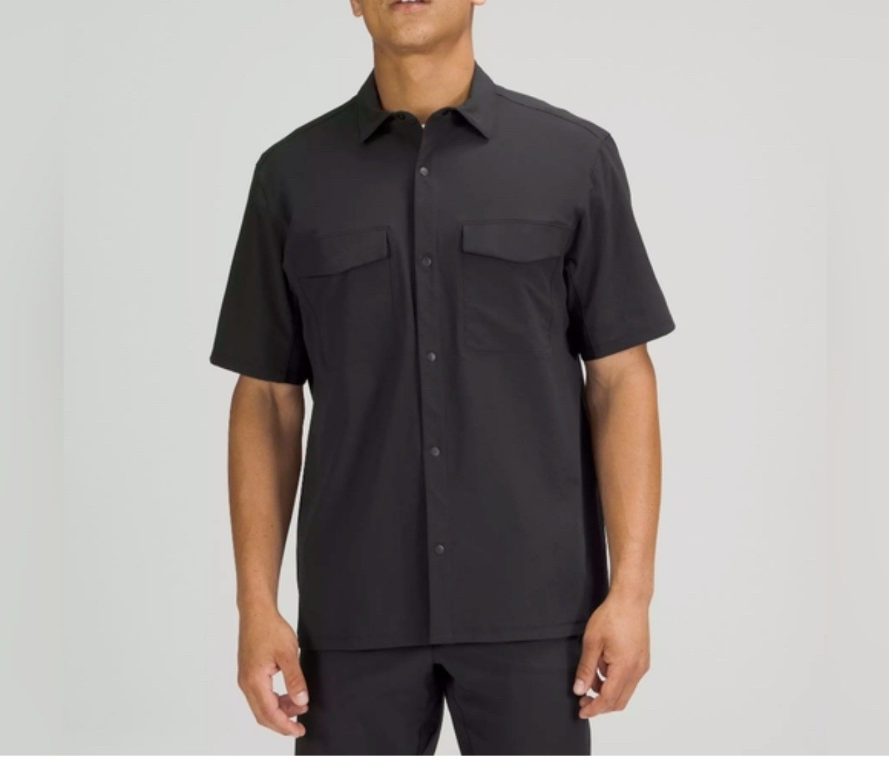 Men’s Lululemon snap On Solid Black Double Pocket… - image 1