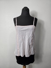 Vintage Pour Les Femme Light Pink Lace-Trim Cami Top