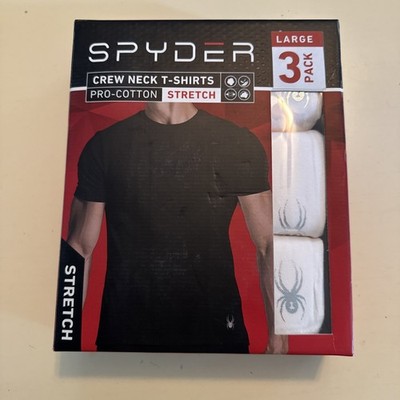 SPYDER *NEW* Men's Stretch White 3PK T-Shirts (size L)