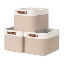 Fabric Storage Baskets for Shelves, Large Collapsible Storage Baskets for Org...