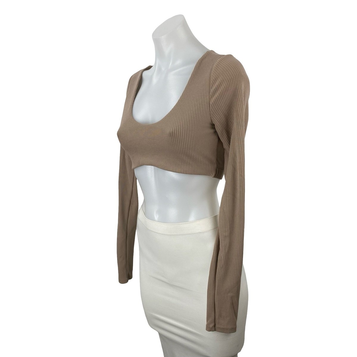 Alo Yoga Ribbed Defined Scoop Neck Long Sleeve Gym Athletic