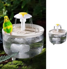 Bird Bath for Indoor Parrots - Circulating Filter Fountain Cage Small, White