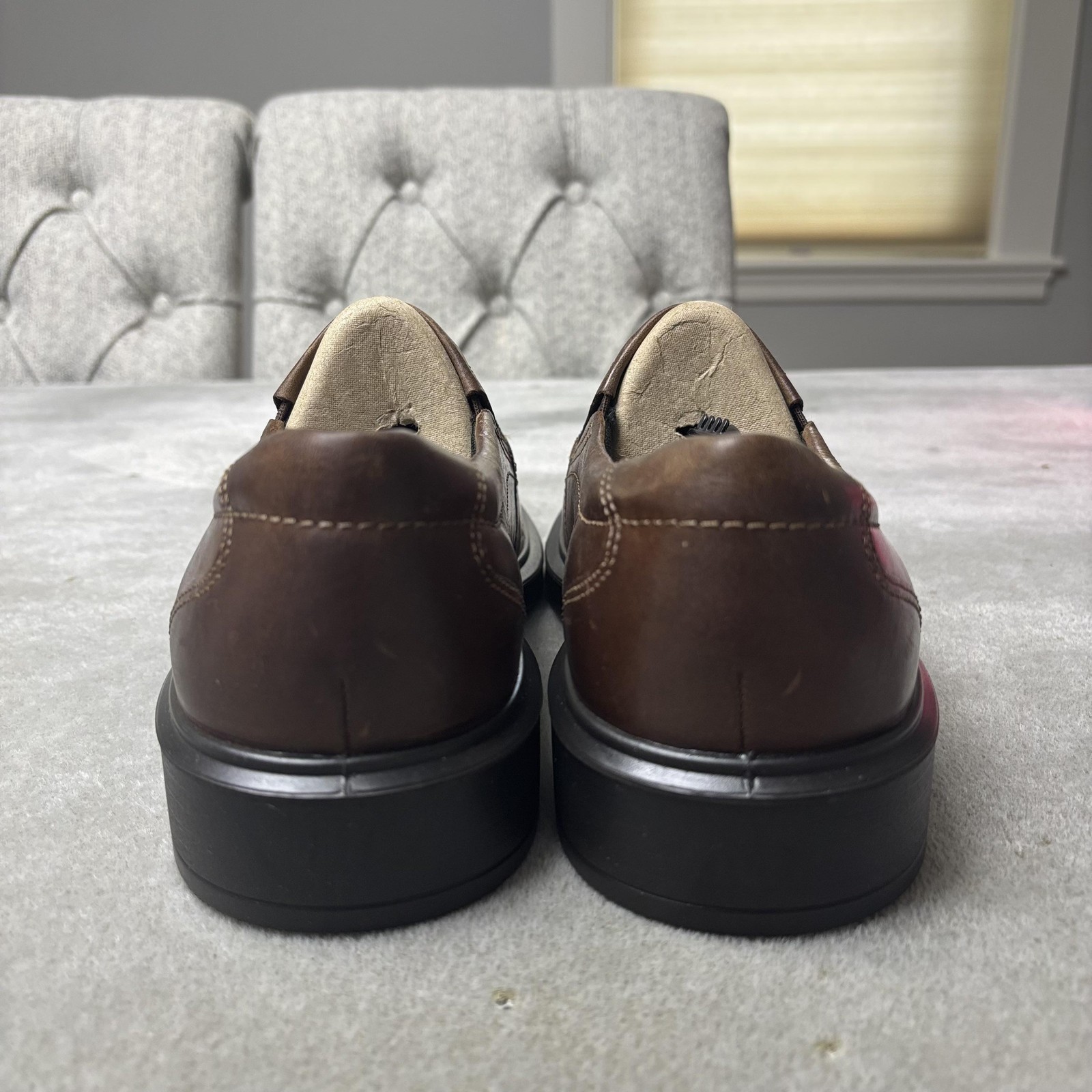 SAOLA Scarpe Ecco Helsinki uomo taglia 9 mocassini eleganti comodi in pelle marrone 43