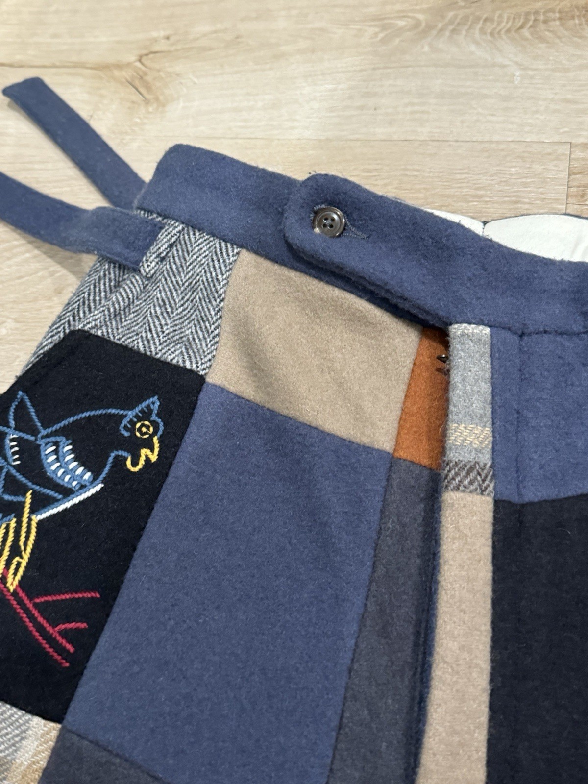 Bode Patchwork Wool Pants Animal Stitching. Fits … - image 6