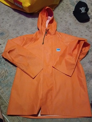 Helly Hansen Rain Jacket Sailing Orange Men s Small Hooded 