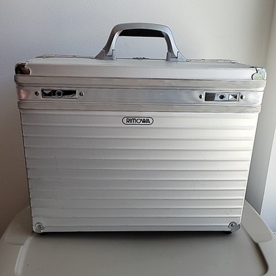 RIMOWA Silver Aluminum Attache Case Business Briefcase Travel