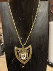 Vintage Lion Sheild Medal Medieval Castlecore Chunky Chain Medallion Brass — photo 2