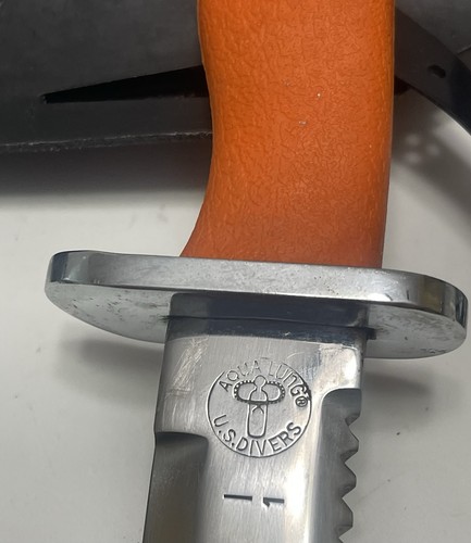 Vintage Aqua Lung US Divers Scuba Orange Knife Japan - Bild 7 von 8
