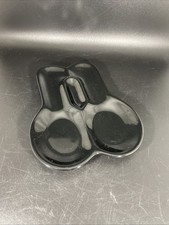 Double Spoon Rest Black Ceramic 