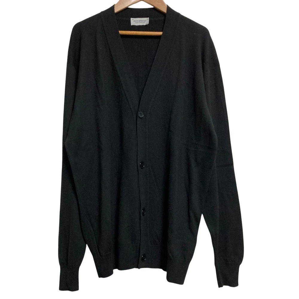 トップス JOHN SMEDLEY black wool knit cardigan John Smedley - Tibor Merino Wool Cardigan - Black John Smedley