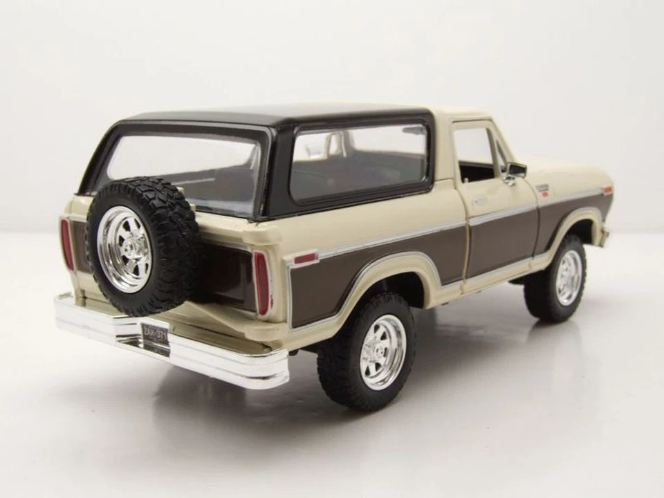 Ford Bronco Hardtop 1978 Beige Marrone Modellino 1:24 MotorMax - Immagine 2 di 4